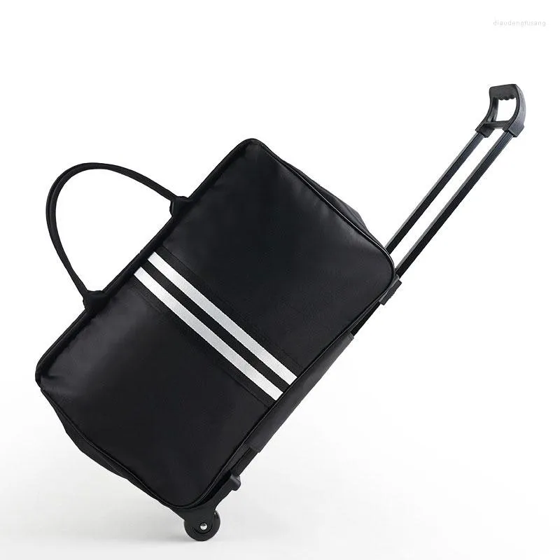 여행 가방 대용량 수하물 트롤리 가방 바퀴 여행 여행 가방 접이식 더플 캐빈 여자 남자 손으로 휴대용 가방