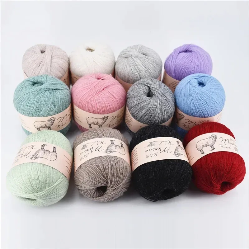 Tecido e costura 100 fio de lã merino para tricô médio fino macio diy tricô à mão crochê chapéu suéter fios de seda 5pcs250g 231124