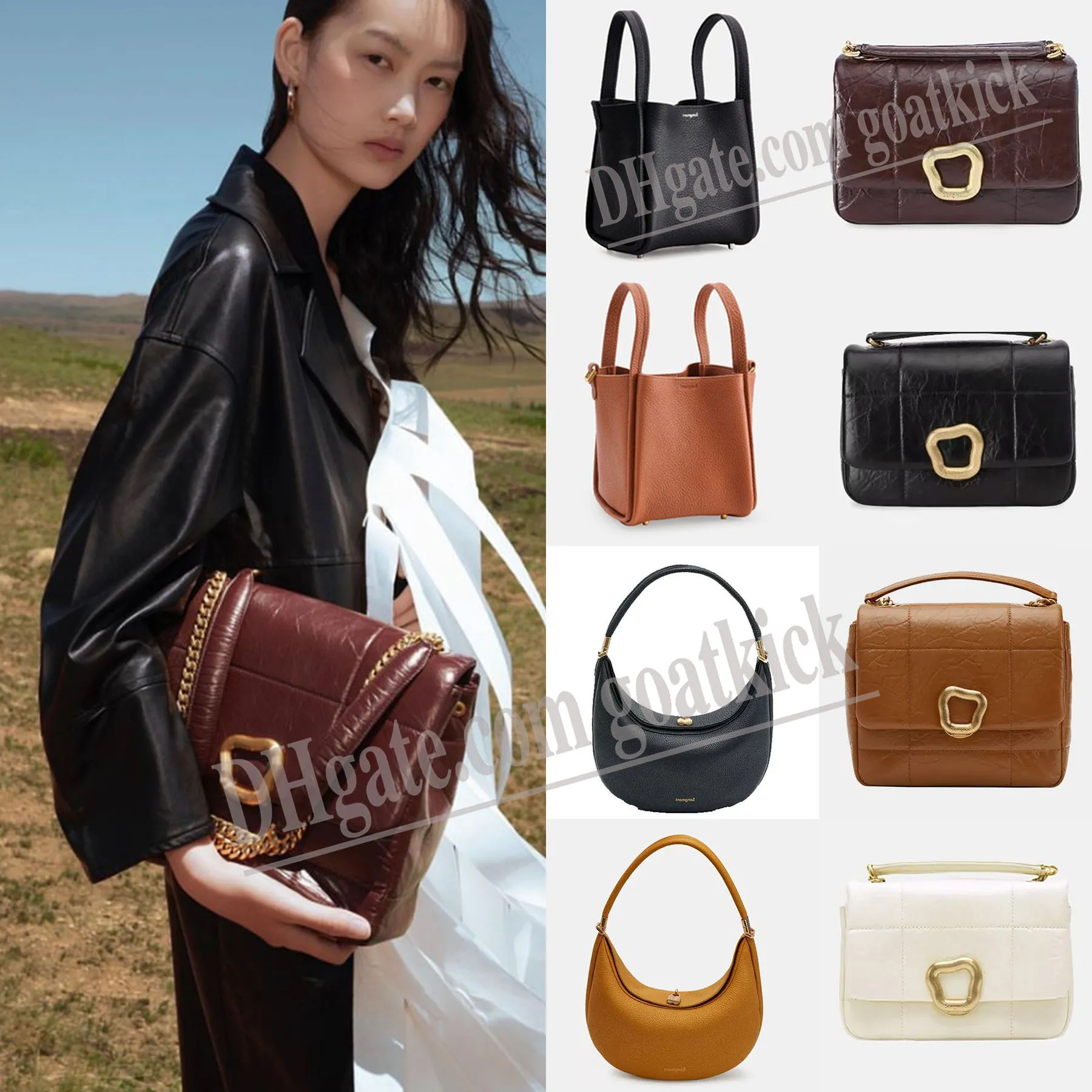 Songmont Luna Bag Songmont medium song portemonnees grote reset tofu Luxe Designer Onderarm Hobo Schoudertas Half Moon Leather Purse clutch bag Handtas CrossBody