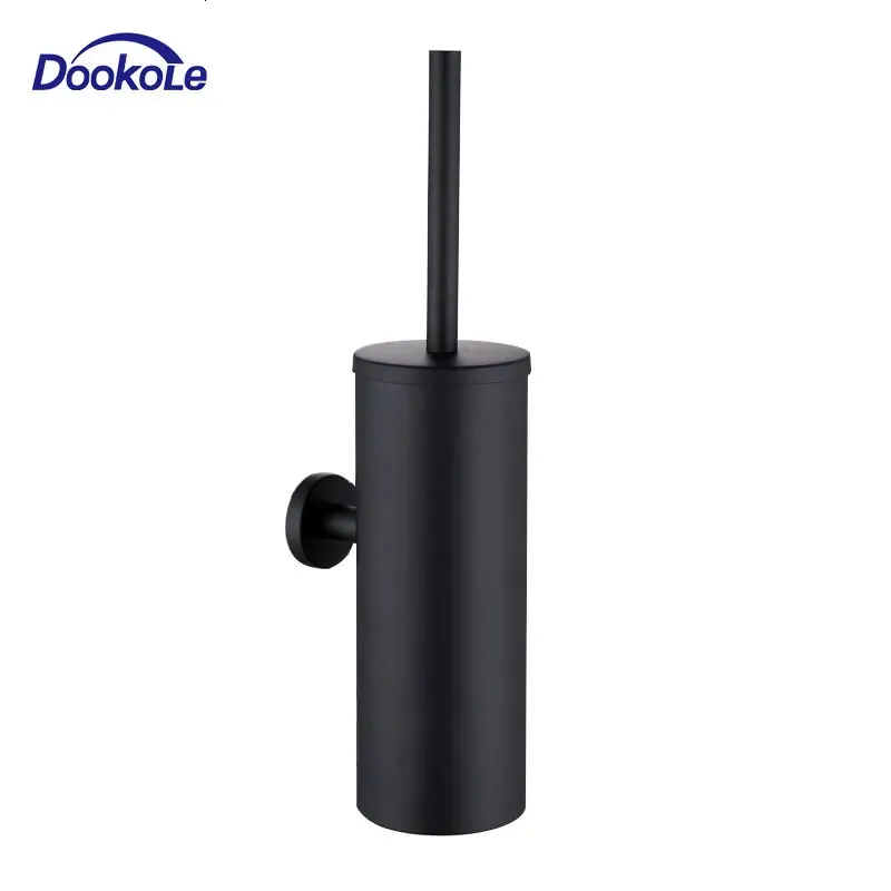 Toilet Brushes Holders Bathroom Toilet Brush Holder Matt Black 304 Stainless Steel Toilet Brush Wall Mounted for Bathroom Storage and Organization 231124