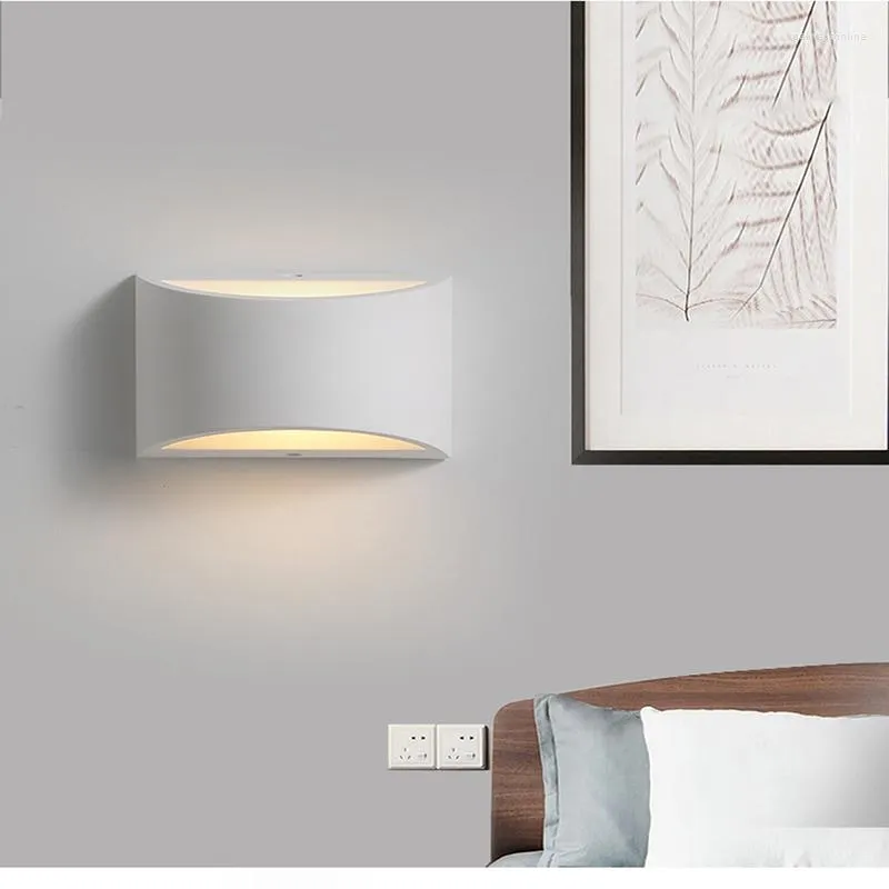 Wandlamp SCONCES Lichtarmaturen Moderne LED -verlichting op en neer binnen gips voor woonkamer slaapkamer ganglampen Wandlampe