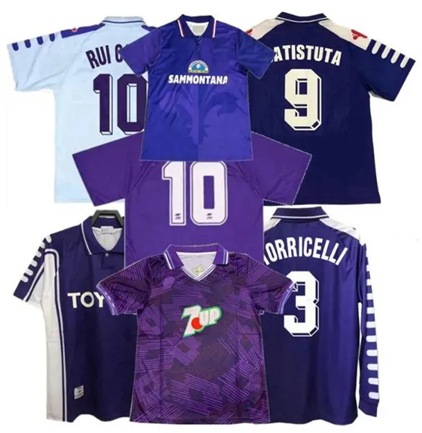 Retro Classic Fiorentina Soccer Jerseys 1989 1990 91 92 93 94 95 96 97 98 99 2000 Batistuta R.Baggio Dunga Retro Shirt