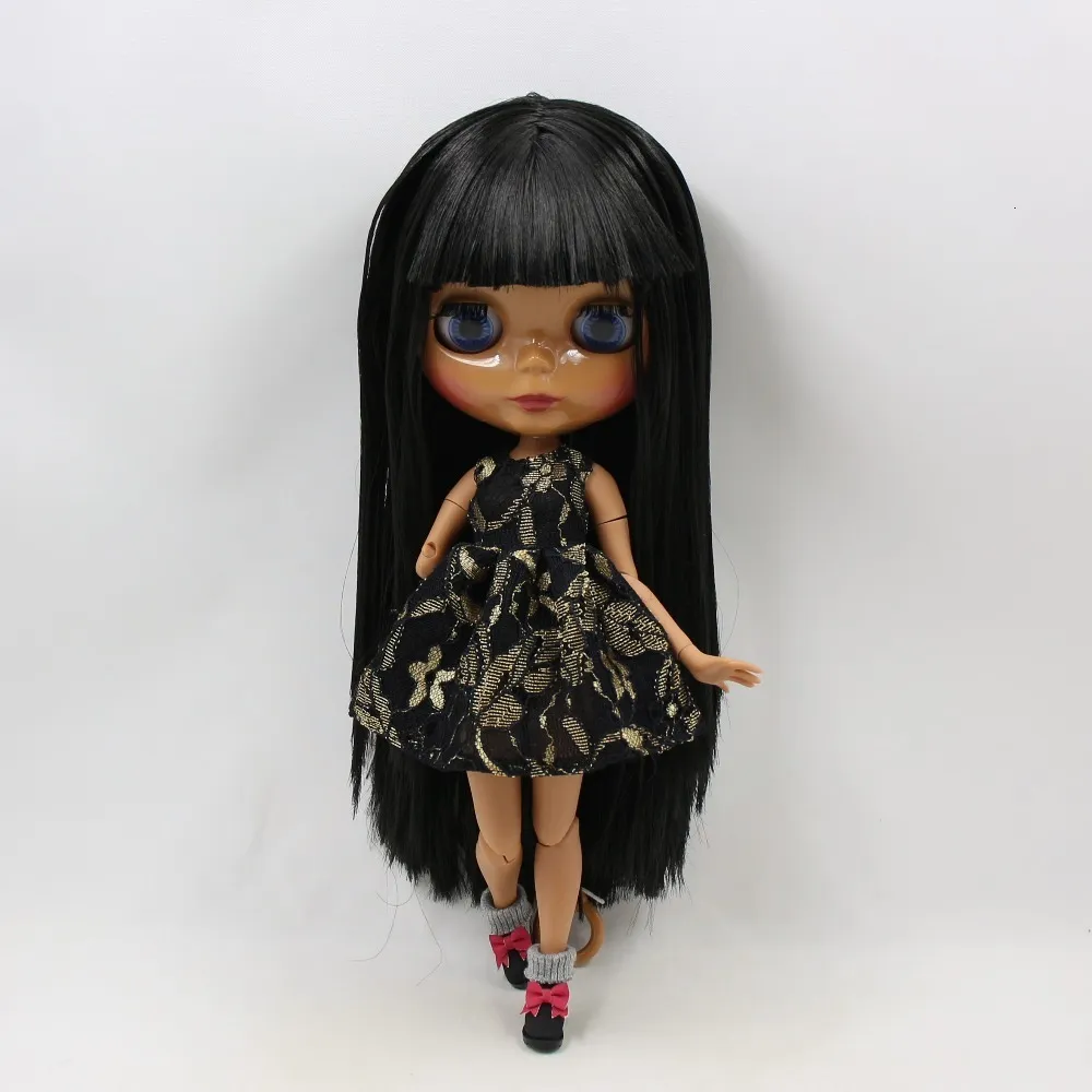 12 Blythe Doll BJD from Factory Nude Jointed Body Dark Skin Matte Face  Fashion