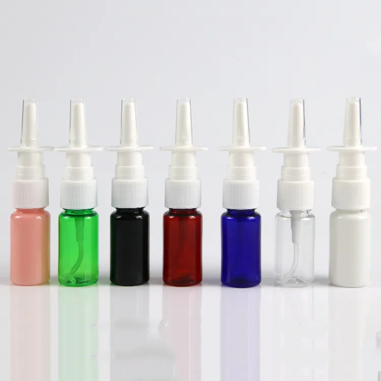 10 мл фармацевтическая питомца для носа с носовым спреем пластиковой эмульсионной бутылки Упаковки с распылителем насоса для косметической упаковки