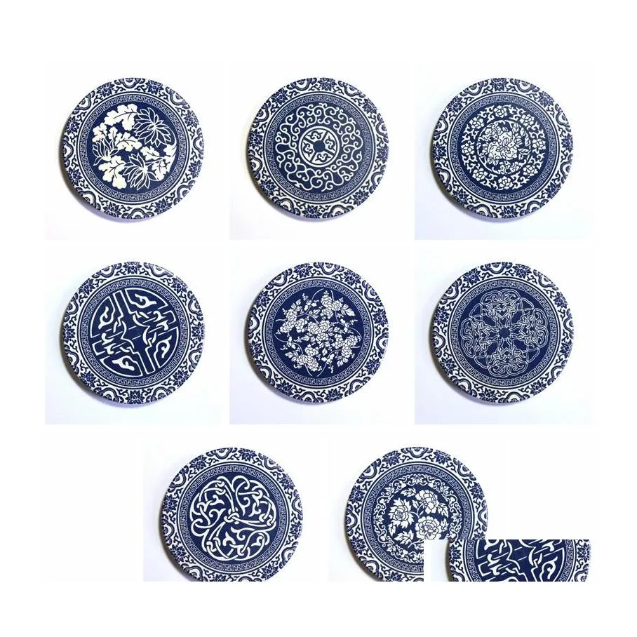 Mat à matelles Céramique Absorbant Coaster Home Dining Mat à manger épaissis Antiscal Table Round Creative Cup VT1943 Drop livraison Jardin Kitch Dh7JT