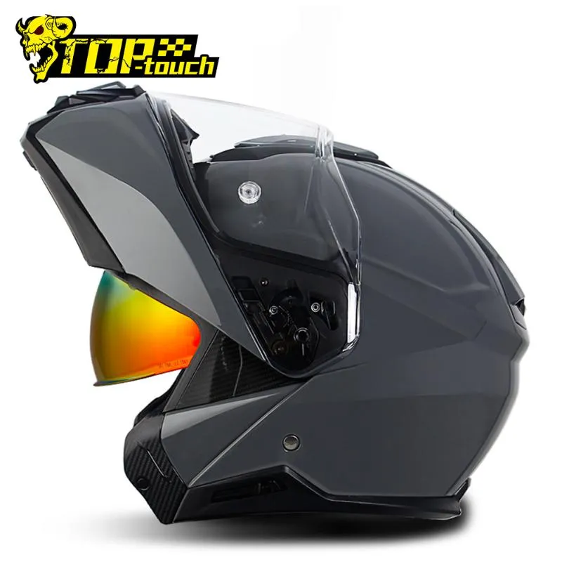 Hełmy motocyklowe pełna twarz Casco Moto podwójny soczewki Hełm Flip w górę drogi Motocross ciepło z podwójnymi najlepszymi otworami wentylacyjnymi zima