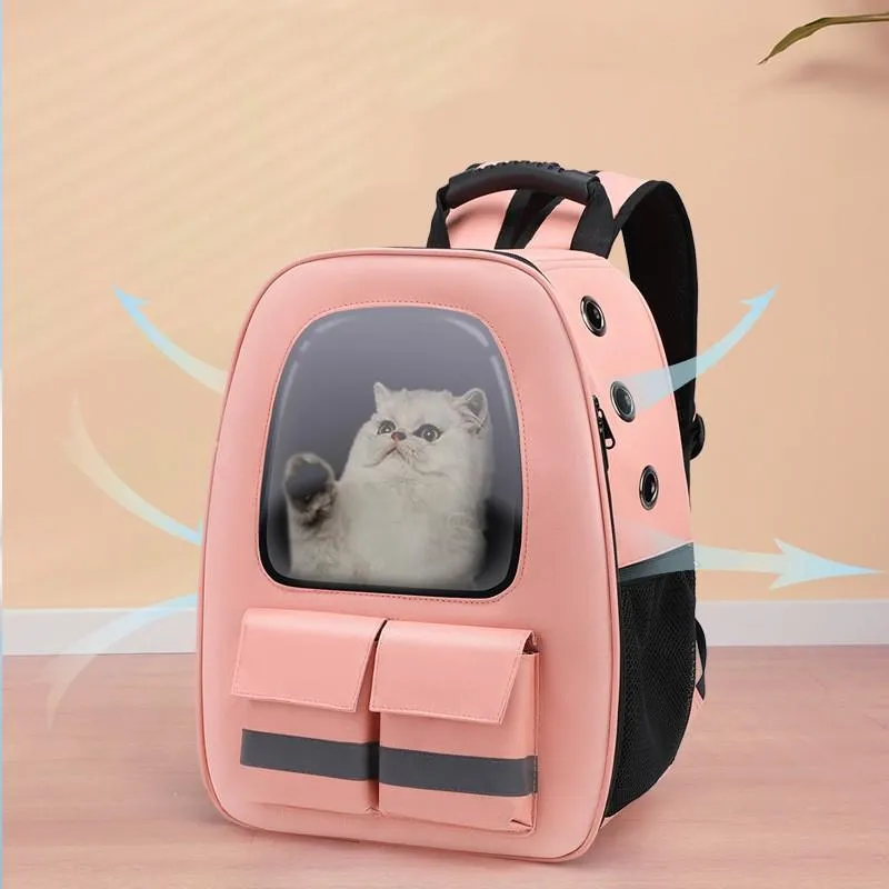 Passeggini Borsa per animali Zaino portatile Cane Gatto Traspirante Sicurezza Striscia riflettente Borsa per animali Accessori da viaggio Forniture per animali domestici