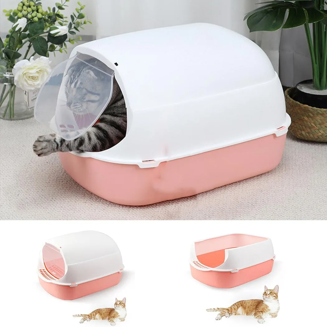 Housebreaking Cat Litter Box Plastic Hooded High Walls Kitten Potty Box Pet Litter Pan Cat Bedpan Pet Toilet Cat Accessories