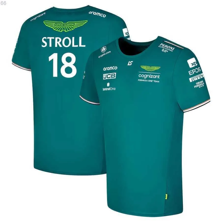 T-shirt da uomo T-shirt 2023 T-shirt popolare Aston Martin F1 da uomo Fernando Alonso Forla One Racing Design Crewne Felpa Cloing di alta qualità
