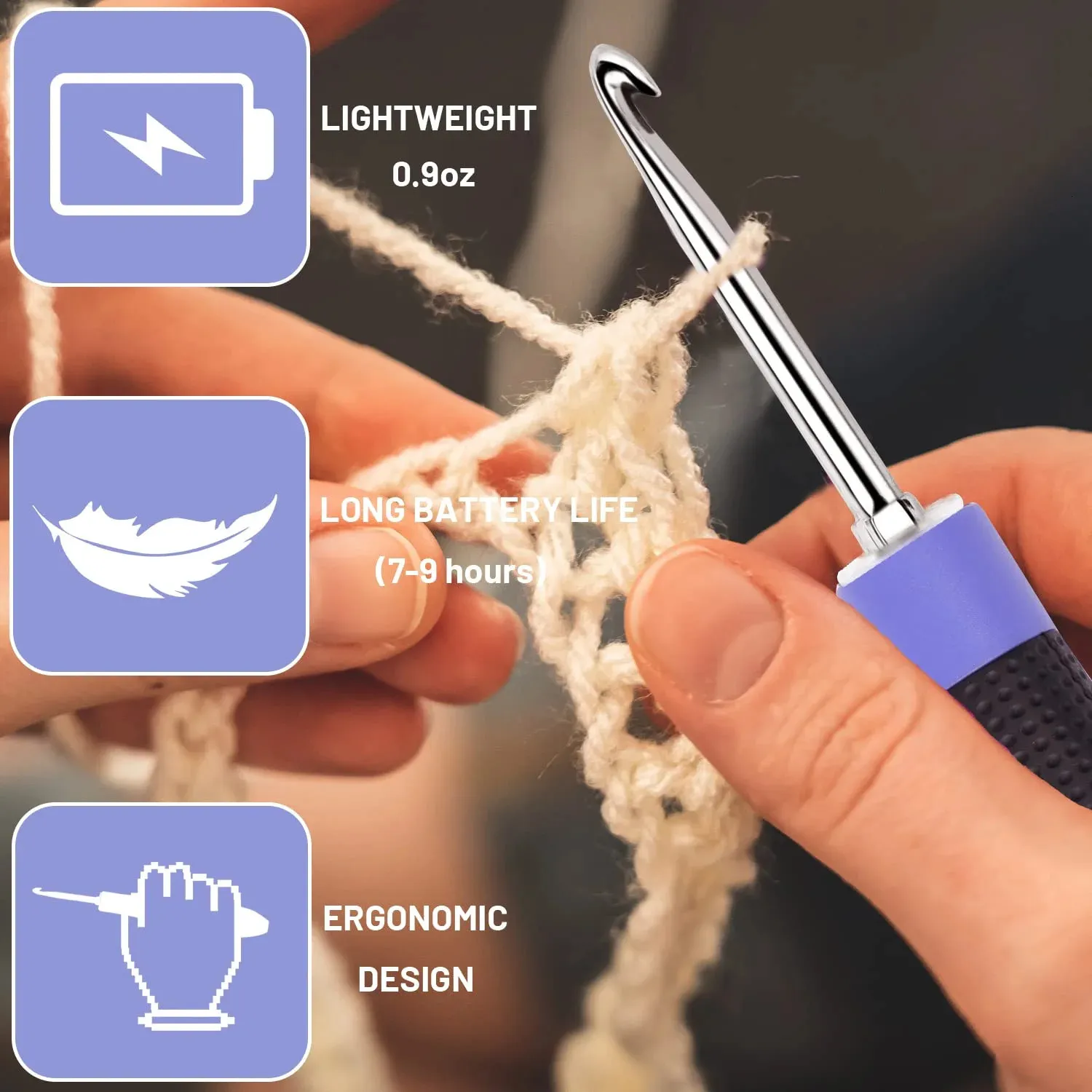 Ergonomic Crochet Peter Pan Hook Set With LED Light Row Knitting Needles  Digital DIY Tool Kit For 231124 From Mu007, $23.34