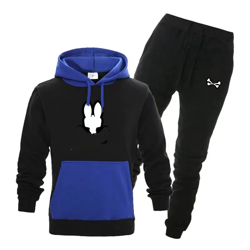 Survêtements pour hommes Survêtement pour hommes Ensembles de printemps Sweat à capuche Pantalon Veste Casual Couleur unie Designer Survêtements Ensemble lettre Épissage Impression SweatSuit imprimé animal S-4XL