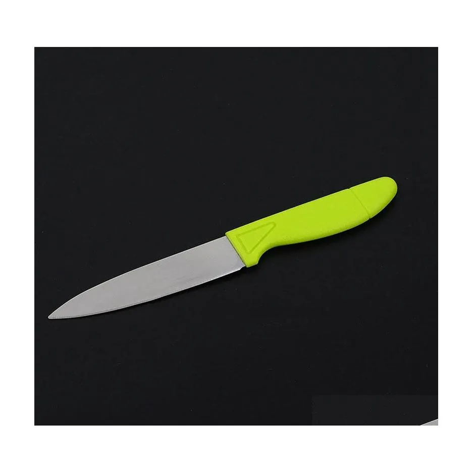 Couteaux de cuisine Sharp Candy Couleur Couteau à fruits ER Acier inoxydable Portable Rouge Couteaux Verts Paring Vtky2344 Drop Livraison Maison Jardin Dhhxg