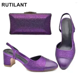 Dress Shoes Fashion Italian Matching Shoe And Bag Set Decorated With Rhinestone For Women 2023 Designer Luxury Plus Size