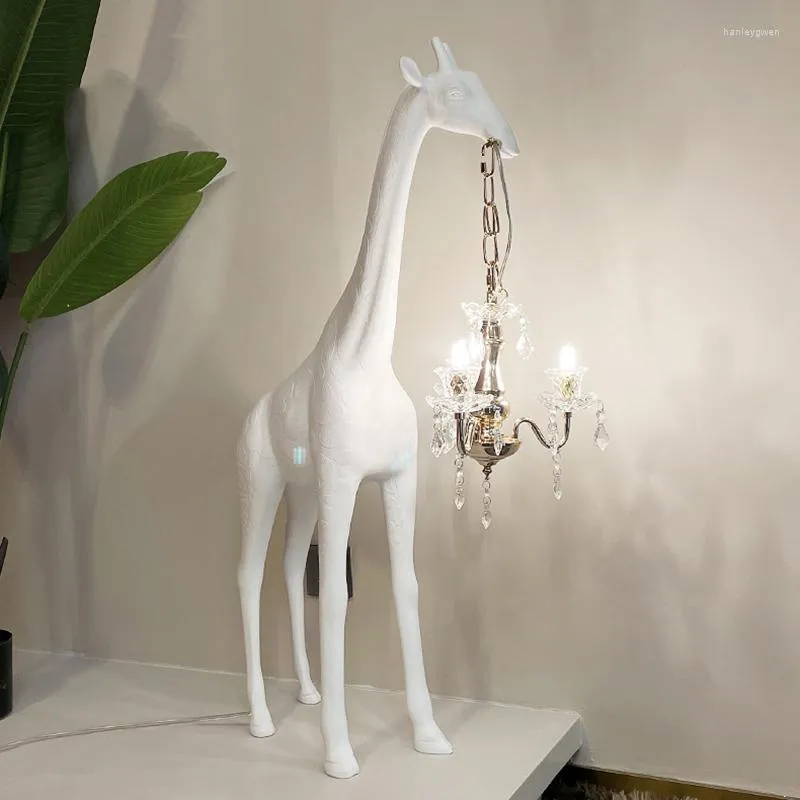 Lâmpadas de piso Lâmpada nórdica de girafa moderna escultura criativa Luminárias de arte animal para sala de estar Luzes de pé com quarto de sala