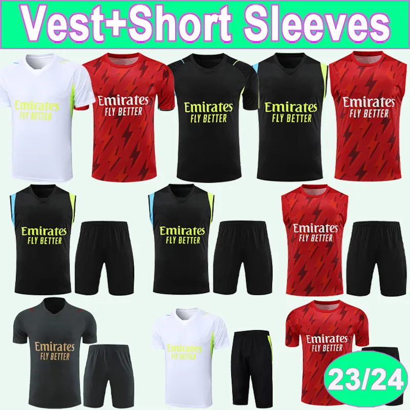 23 24 Saka Smith Rowe Training Wear Sleeve Kit Short Soccer Tierney Tierney White Thomas Gabriel Odegaard Martinelli Football Shirt Suit