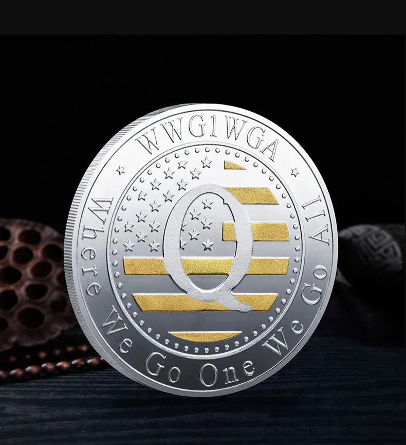 Arts and Crafts Digital Virtual Seal US Q-coin Colored Embossed Metal Commemorative Medal