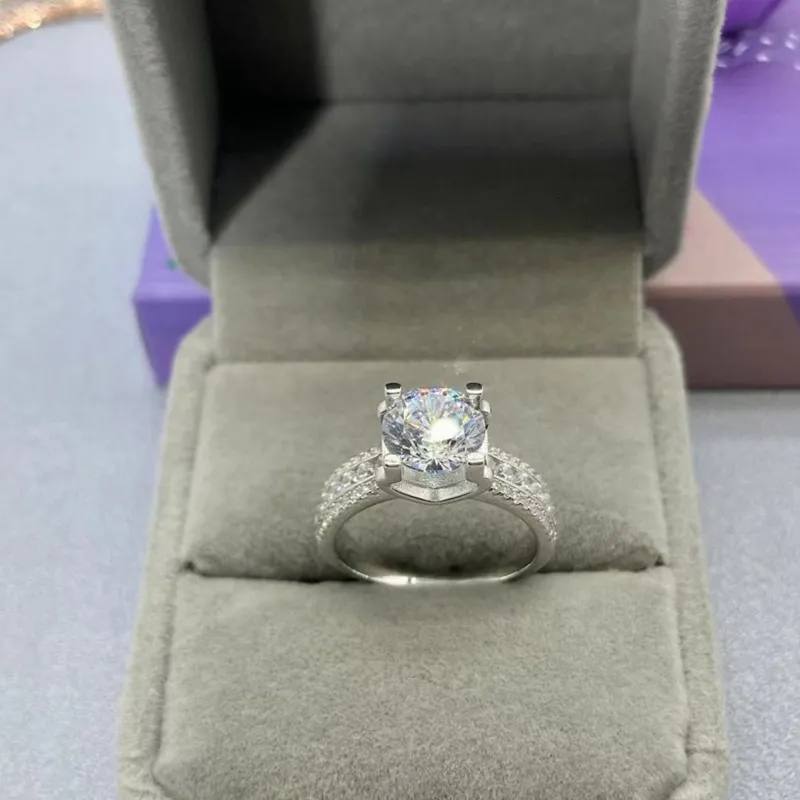 Solitaire Ring Neetim 2 Diamond Wedding Ring for Women 925 Sterling Silver Band Finger Rings Fina smycken med certifikat 230425