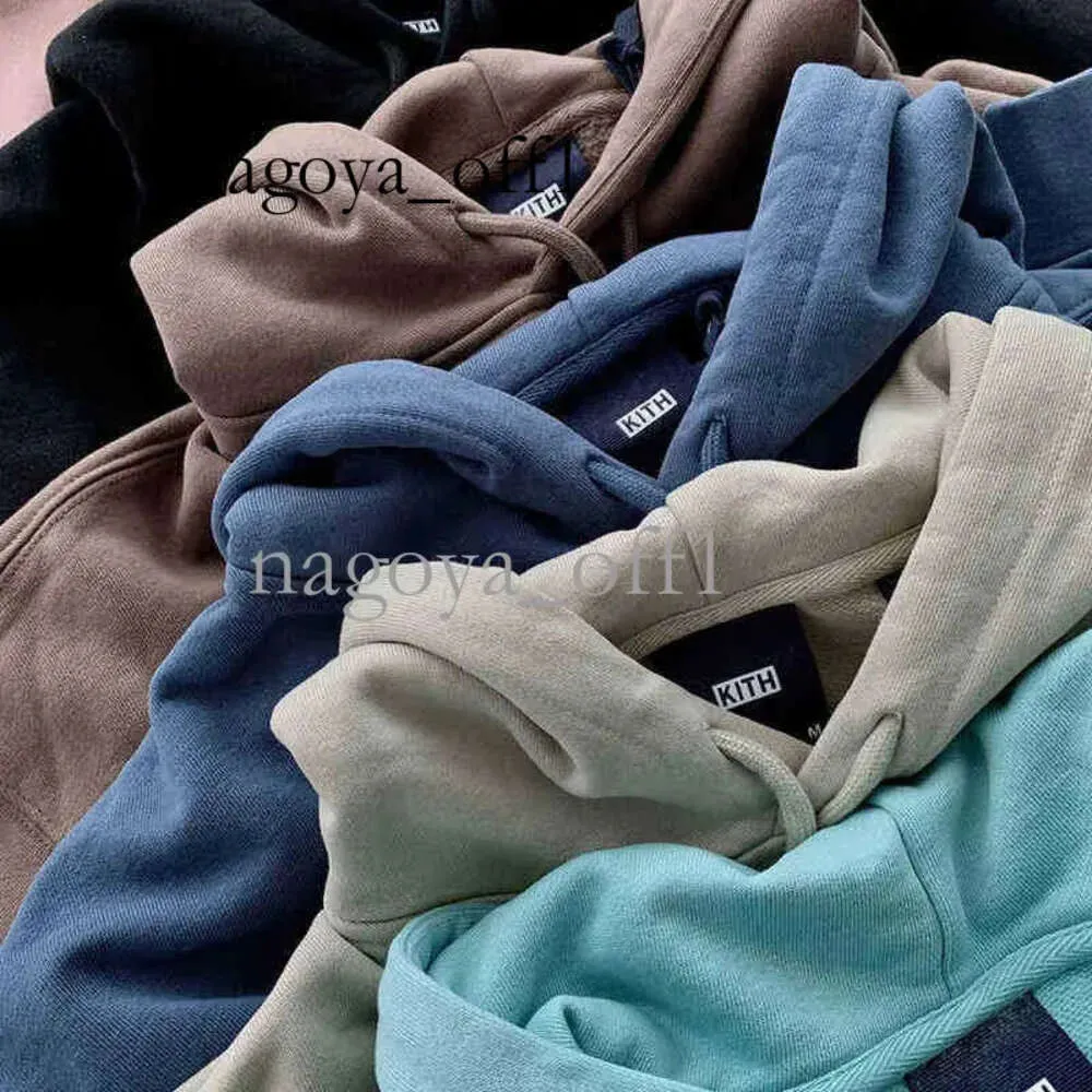 Kith Felpa con cappuccio 2021fw Tide Marca Cotone pesante Autunno Pulsante Lettera Ricamo Maglione con cappuccio Uomo High Street Rhude 3 7fad 115 378