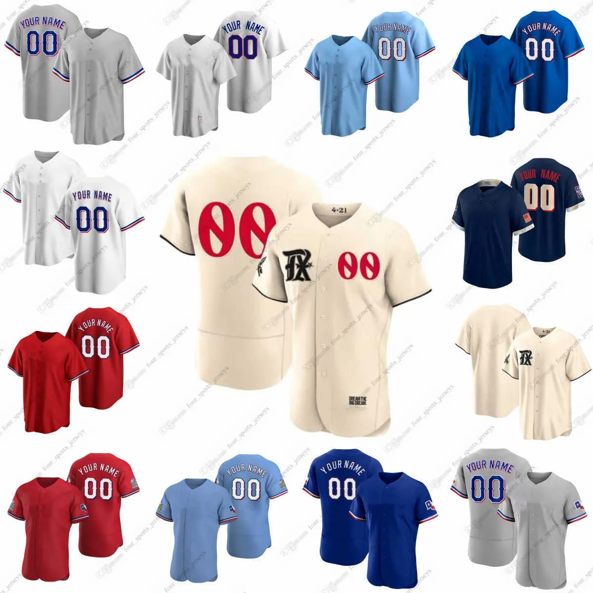 2023 Custom Rangers Baseball Jerseys Heim Leon Jung Lowe Miller Semien Smith Duran Garcia Grossman Jankowski Taveras Thompson