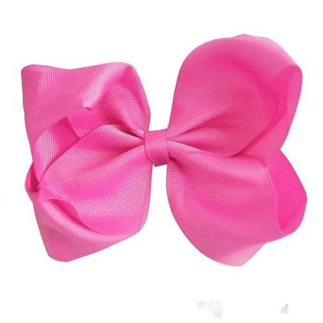 $1 LINKS 6 Inch Big Grosgrain Ribbon Solid Hair Bows With Clips Girls Kids Hair Clips Headwear Boutique Hair Accessories