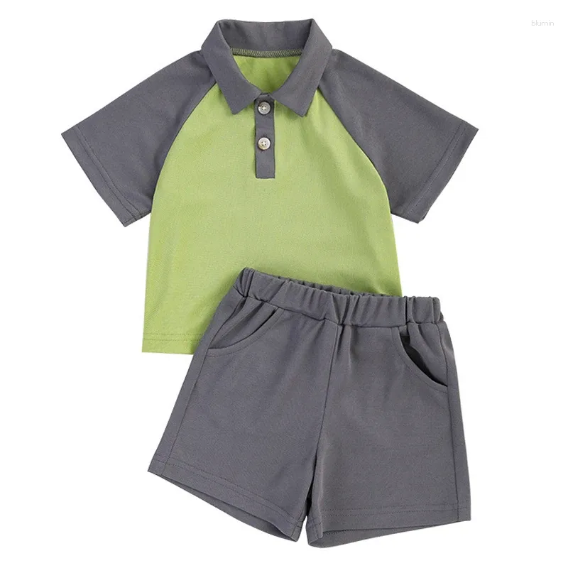 Ensembles de vêtements 2 pièces été bébé garçon vêtements de luxe coréen décontracté à manches courtes couverture en coton Shorts enfants Boutique BC2346-1