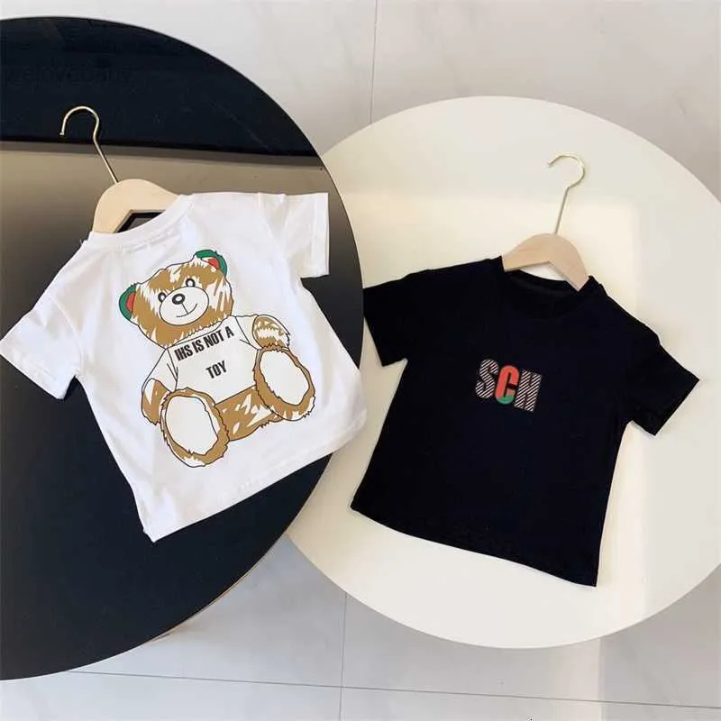 Designer Kids Cartoon Tops Baby Kid Luxury Short Sleeve Boys Summer Tops Baby Girls Söta kläder Barnkläder unisex casual skjorta