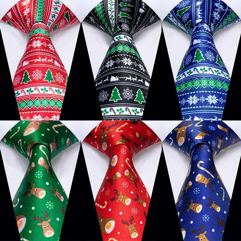 Bow Ties Christmas Santa Claus Men's Tie Elk Candy Cane Red Green Necktie For Man Accessories Gift Snowflake Snowman Cravate