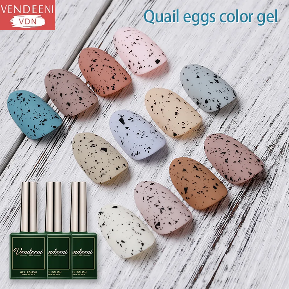 Faux Ongles Vendeen Gel De Coquille D'oeuf 15 ml Clair UV LED Soak Off Vernis Spécial Noir Matériel Avec N'importe Quelle Base De Couleur 230425