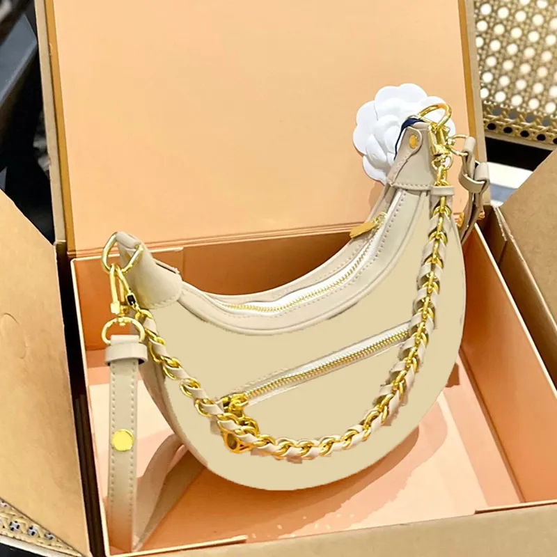 2023 Womens shoulder bag luxurys designer handbags Fashion Underarm Bag Loop Half Moon Method Stick Pea Bags Shoulder Belt Chain Removable