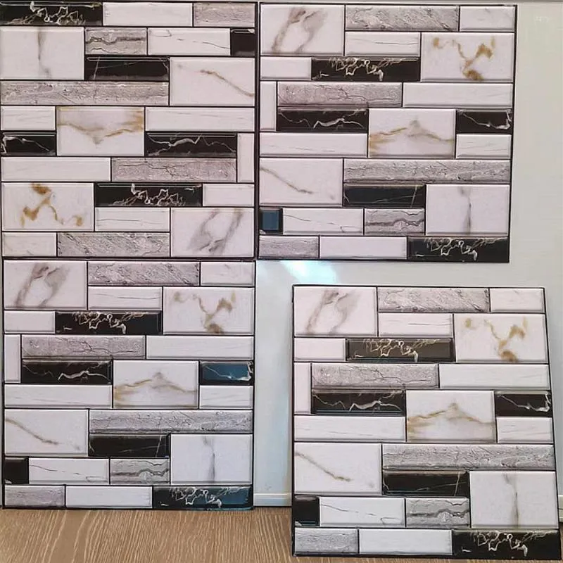 Papéis de parede acessórios de cozinha adesivos de mosaico decoração de parede decalques de decoração de decoração de ladrilhos 3D