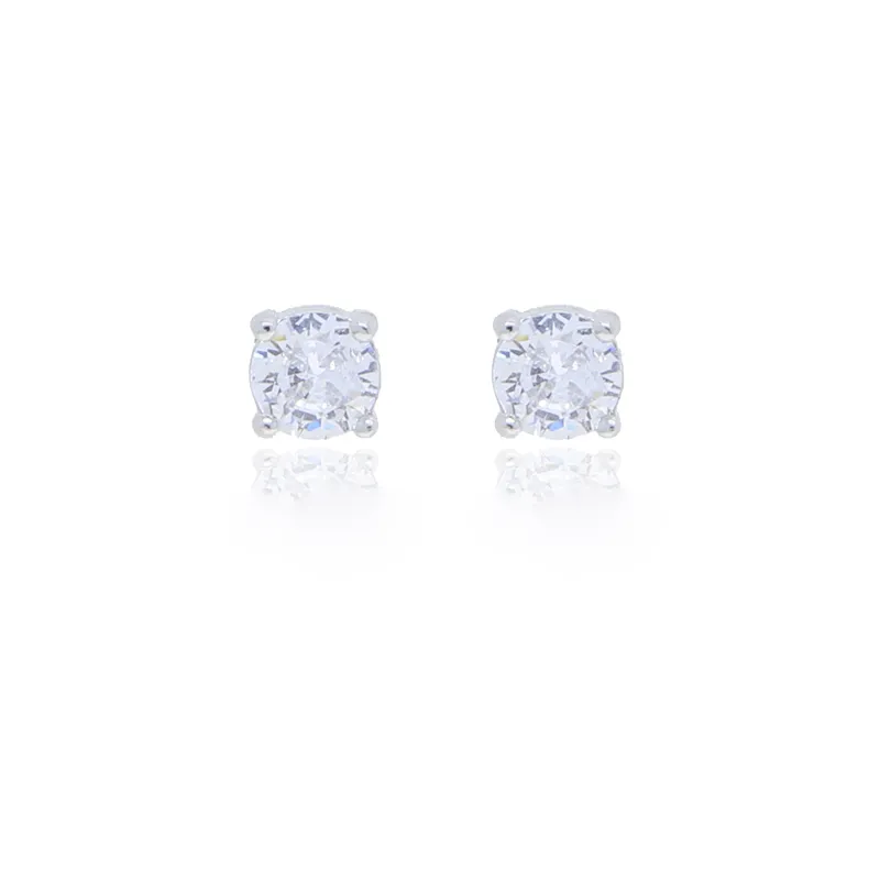 Real 925 Silver Silver Magnetic Cz Cart Boucle d'oreille Brinégez aimant brillant Eore 6 mm Cup de zircon cube Clip de boucle d'oreille non perçante