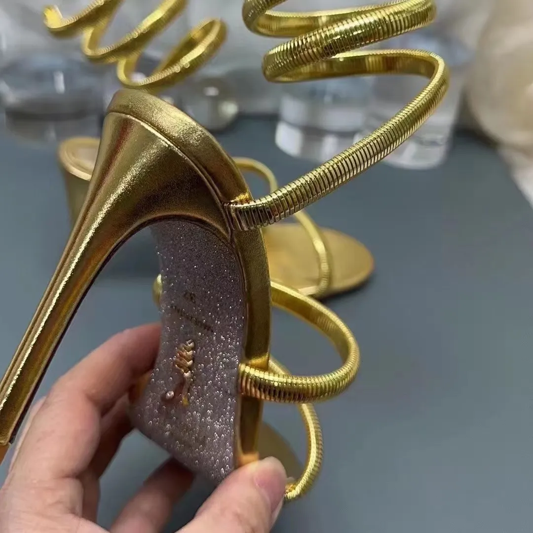 Rene caovilla online gold sandals