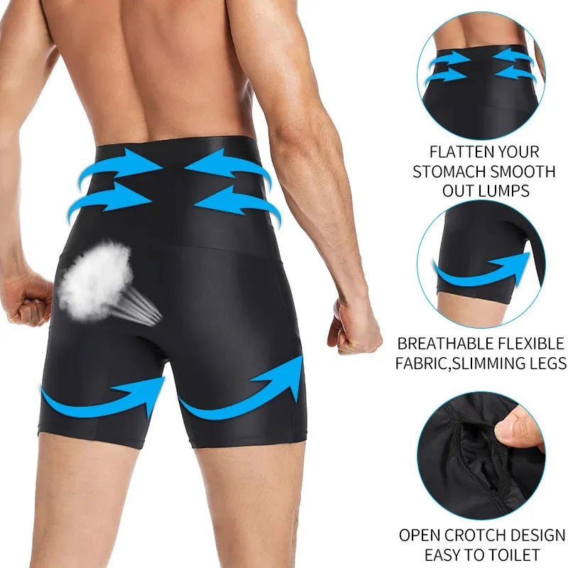 Men Tummy Control Shorts Body Shaper Compression High Waist