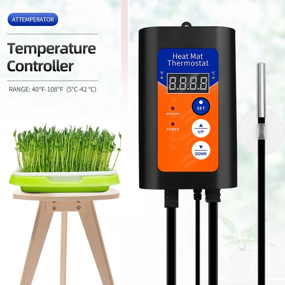 Термостат с термоматом, 1150 Вт, 230 В, цифровой регулятор температуры для гидропонных растений, проращивание семян, рептилии, товары для домашних животных