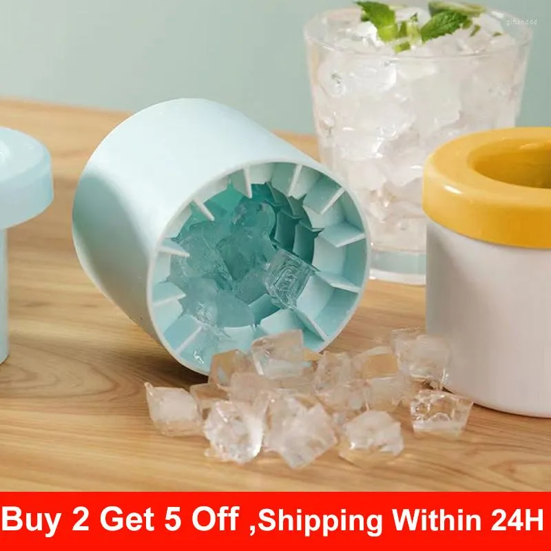 Bakning Mögel Ice Bucket Cup Mold Cube Tray Food Grade Free Freeze Silicone Maker Creative Design