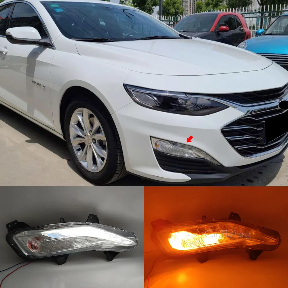 Bil dimljus svängsignallampa för Chevrolet Chevy Malibu 2019 2020 Turn Signal LED DAYTIME Running Light 84575553 84575552