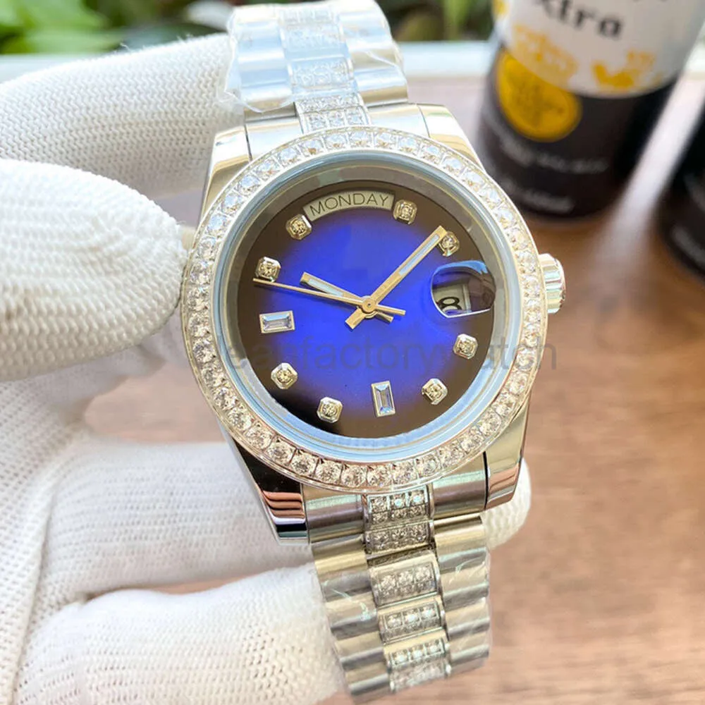reloj Roles relojes Diamond Mens Watch 40mm Calendar Automatic Mechanical Watches fashion WristWatch Stainless Steel Waterproof WristWatches Montre De Luxe