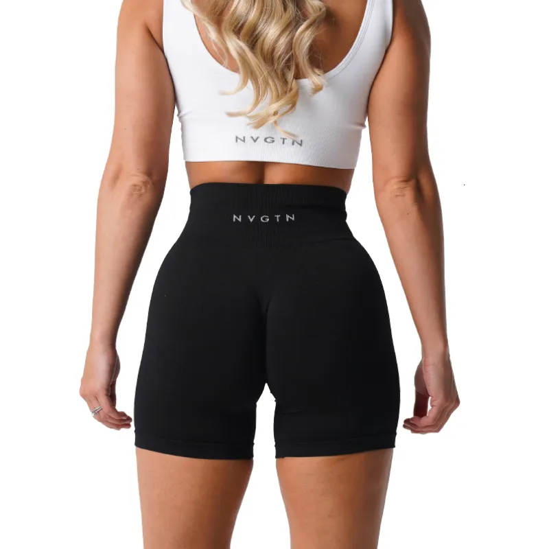Tenues de yoga NVGTN Spandex Solide Shorts sans couture Femmes Collants d'entraînement doux Tenues de fitness Pantalons de yoga Vêtements de sport 230426