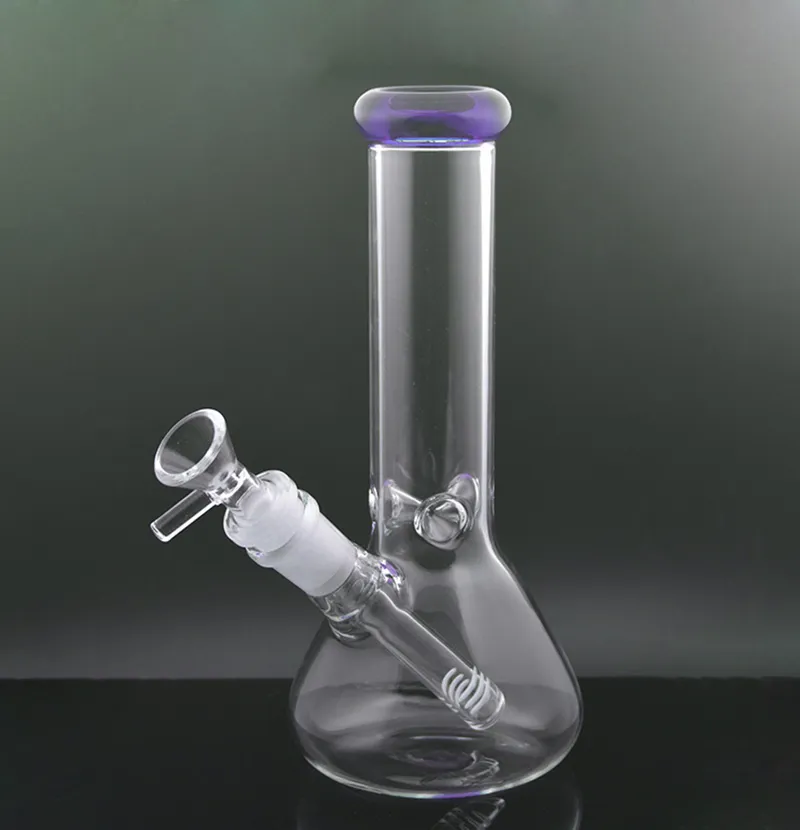 Partihandel 8Inch Hookah Glass Beaker Bong Bubbler Ice Catcher Hookahs rökrör med 14 mm skål hårda riggar billigaste pris