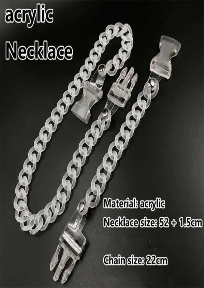 Mens Hip Hop Acrylic Chain Necklace Bohemian Summer Plastic Clear