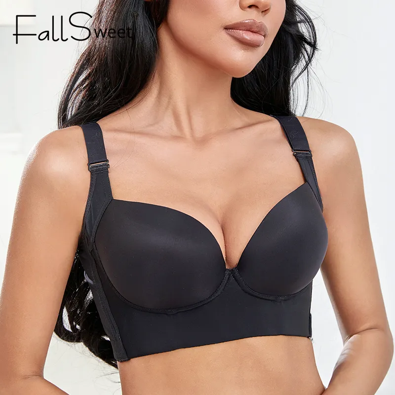 Bras FallSweet Deep Cup Bra Push Up Bras For Women Plus Size Hide  Incorporated Full Back Coverage Lingerie Back Fat Shaper Bra 34 50 230425  From Jinmei02, $11.61