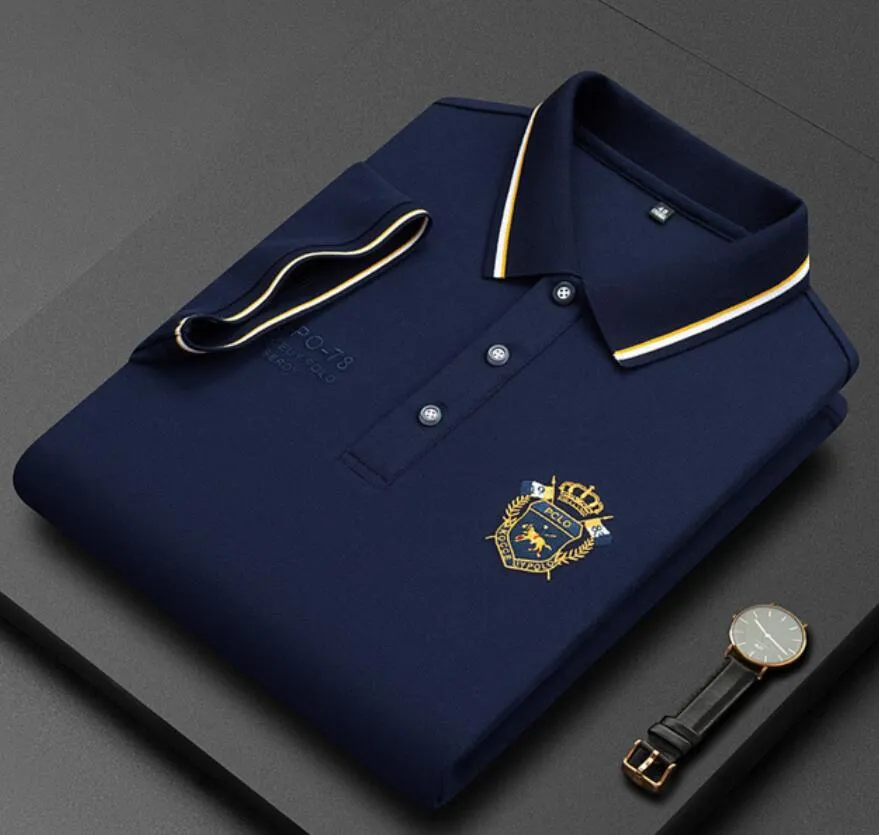 Новые дизайнерские мужчины Polo Brand Вышитая рубашка Высококачественная дышащая в воздухозащитные лучшие капусты.