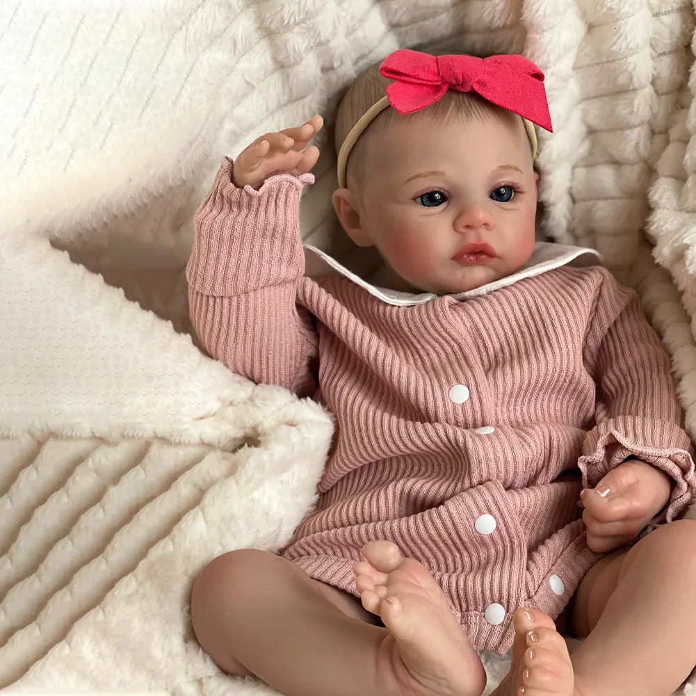 Dolls 19In Real Life Baby Baby Dolls 3D Skin LifeLike Reborn Baby Baby Dolls Pisible Leagins Wresistic Reborn Dolls Toys for Collection 230426