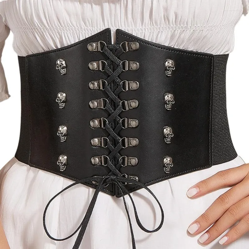 Belts Corset Faux-leather Cummerbunds Strap For Women Banquet Elastic Tight High Waist Slimming Body Shaping Girdle Belt T8DE