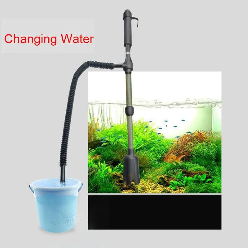 Pumpar batteridriven akvarium Gravel Cleaner Fish Tank Siphon Water Change Cleaning Filter Vattenväxlare Pump Sandslangrör