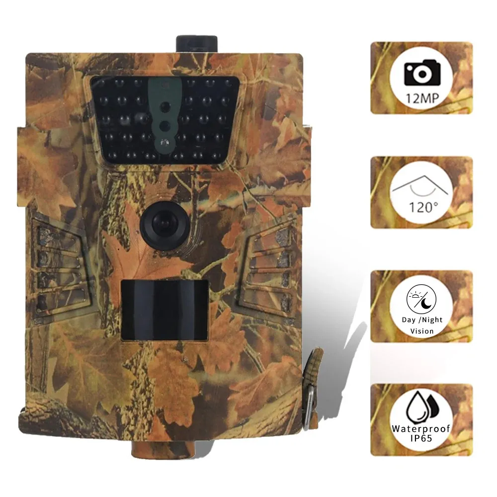 Jaktkameror 12MP 1080P Hunting Trail Camera 30pcs Infraröda lysdioder Hunting Camera IP65 Vattentät 120 graders vinkel Wild Camera Night Vision 231124