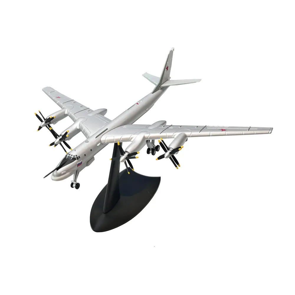 Flygplan Modle 1/200 Skala Tupolev Tu-95 TU95 Bear Type Strategisk Bomber Diecast Metal Airplane Plane Aircraft Model Child Collection Gift Toy 230426