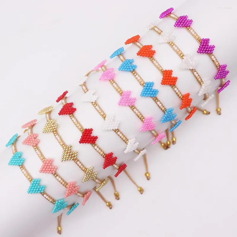 Strand Bluestar ręcznie robiona bransoletka miyuki for Women Boho Bead Design Heart Pulseras Fashion Jewelry Trendy Biżuteria