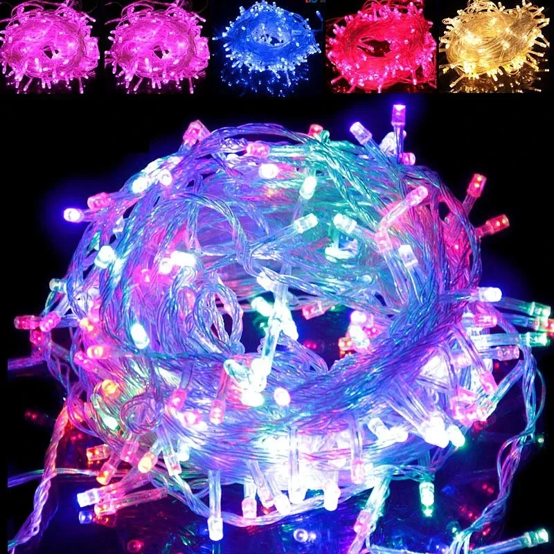 LED Strings Christmas Lights 10M 100 LED عيد الميلاد مصباح الديكور 110 فولت لحفل حفل زفاف LED LED HOLIDY LAMP