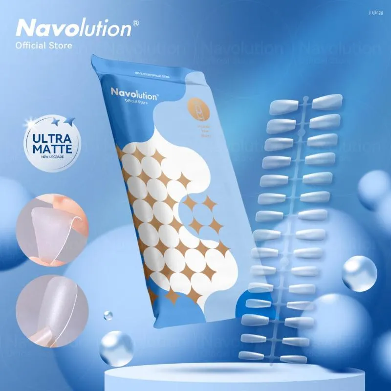 False Nails Navolution Ultra-Matte Nail Tips For Extension System Fake Coffin Artificial Press On Supplies Tool 150 Pcs